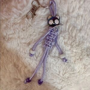 Handmade Purple and White Panda paracord Keychain